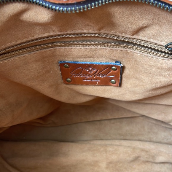 Patricia Nash Large Brown Tooled Leather Bucket Tote - Picture 7 of 12